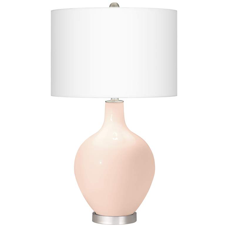Image 2 Linen Ovo Table Lamp With Dimmer
