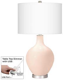 Image1 of Linen Ovo Table Lamp With Dimmer