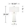 Linen Peggy Glass Table Lamp With Dimmer
