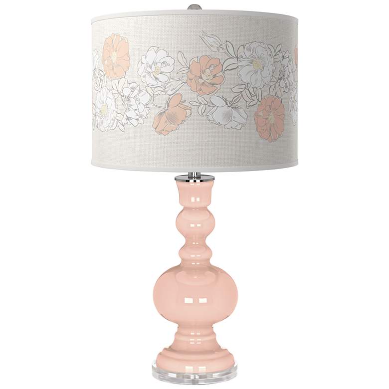 Image 1 Linen Rose Bouquet Apothecary Table Lamp