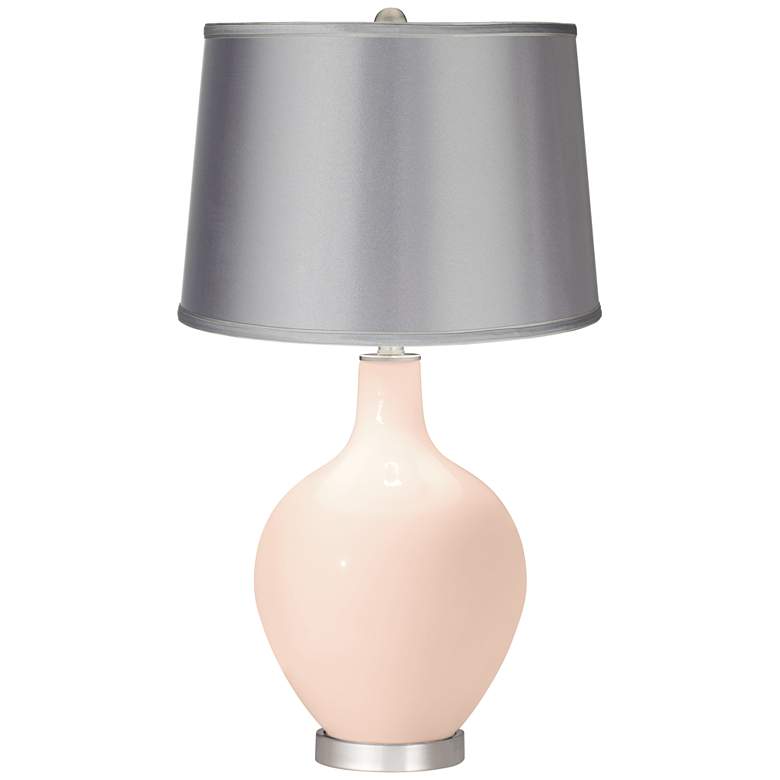 Image 1 Linen - Satin Light Gray Shade Ovo Table Lamp