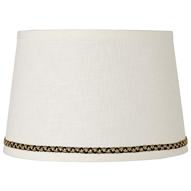 Image 1 Linen Shade with Gold and Black Trim 10x12x8 (Spider)