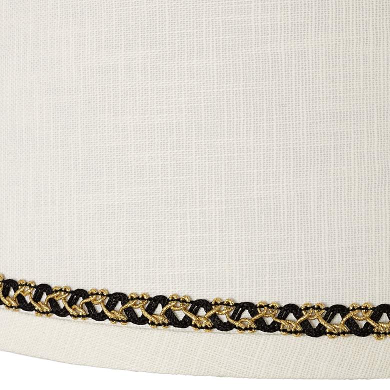 Image 2 Linen Shade with Gold and Black Trim 10x12x8 (Spider) more views
