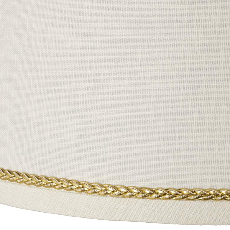 Image 2 Linen Shade with Gold Luster Braid Trim 10x12x8 (Spider) more views