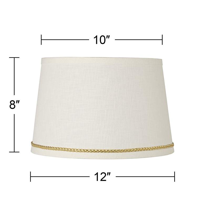 Image 3 Linen Shade with Gold Luster Braid Trim 10x12x8 (Spider) more views