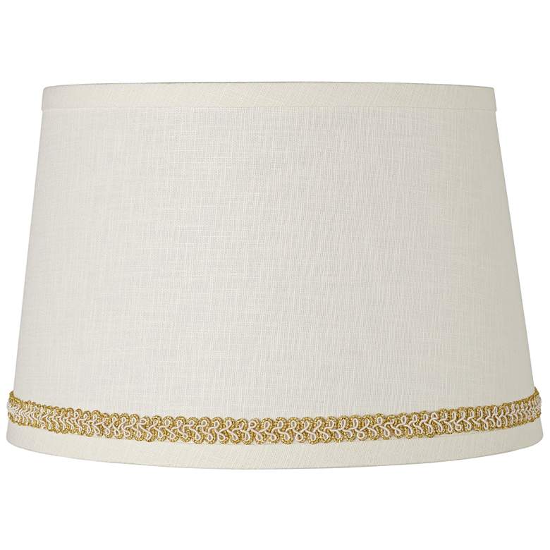 Image 1 Linen Shade with Gold with Ivory Trim 10x12x8 (Spider)