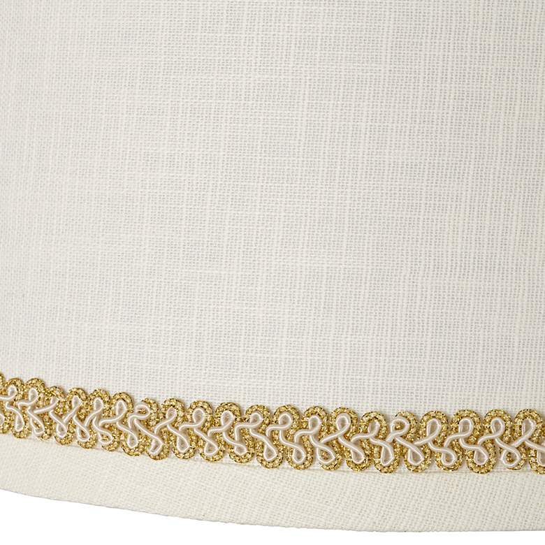 Image 2 Linen Shade with Gold with Ivory Trim 10x12x8 (Spider) more views