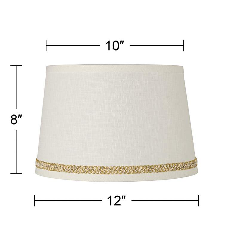 Image 3 Linen Shade with Gold with Ivory Trim 10x12x8 (Spider) more views