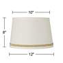 Linen Shade with Gold with Ivory Trim 10x12x8 (Spider)