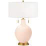 Linen Toby Brass Accents Table Lamp