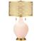 Linen Toby Brass Metal Shade Table Lamp