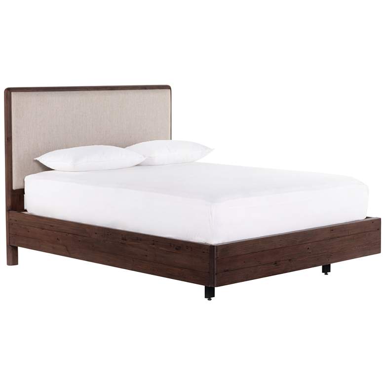 Image 1 Lineo Rustic Wood Upholstered King Bed