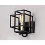 1_Liner 1-Light 7" Wide Black/Satin Brass Wall Sconce