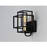 4_Liner 1-Light 7" Wide Black/Satin Brass Wall Sconce more views