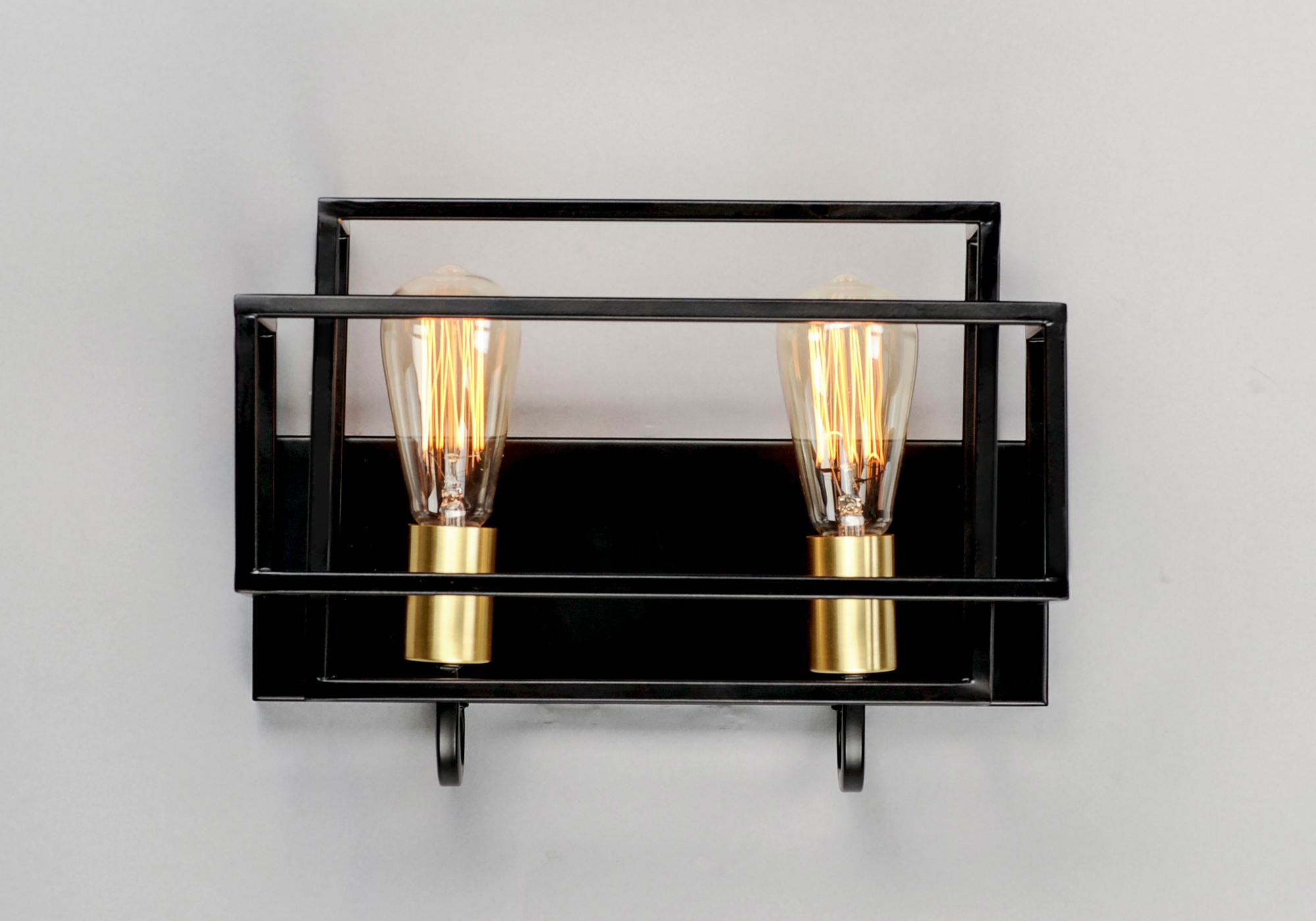 Image 4 Liner 2-Light Bath Vanity Black / Satin Brass more views