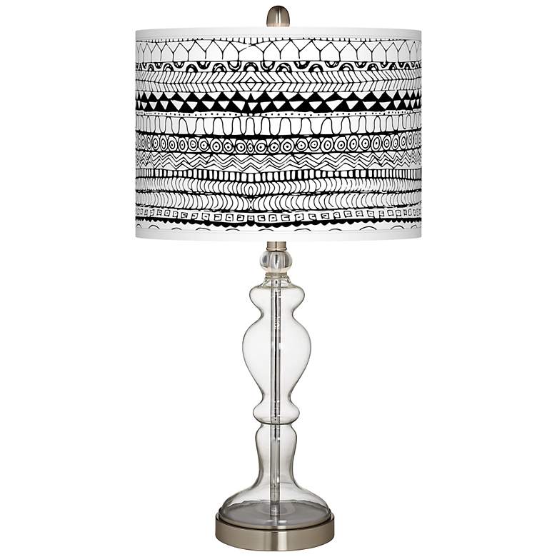 Lines Black Giclee Apothecary Clear Glass Table Lamp