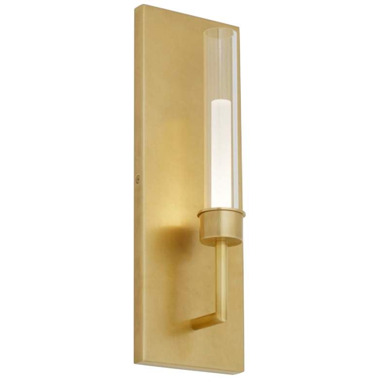 Image 2 Linger 15 1/4 inch High Natural Brass LED Wall Sconce