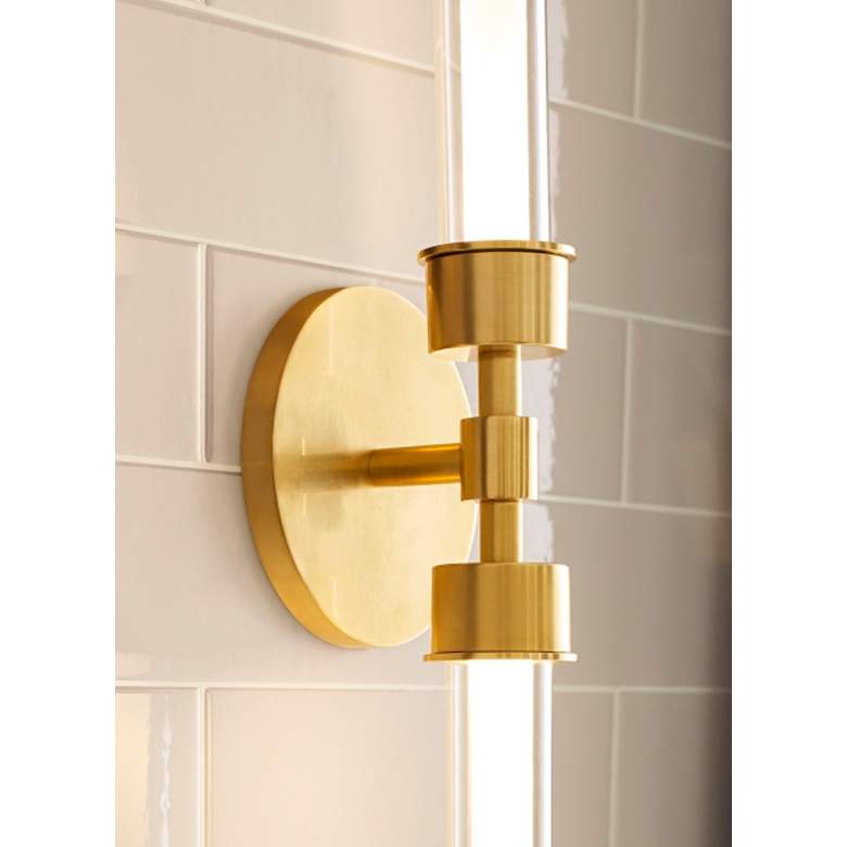 Image 6 Linger 32 1/4" High Natural Brass 2-Light LED Wall Sconce more views