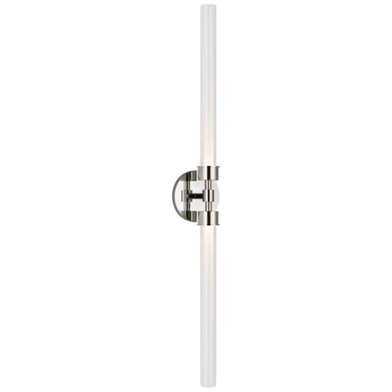 Image 1 Linger 32 1/4" High Polished Nickel 2-Light LED Wall Sconce