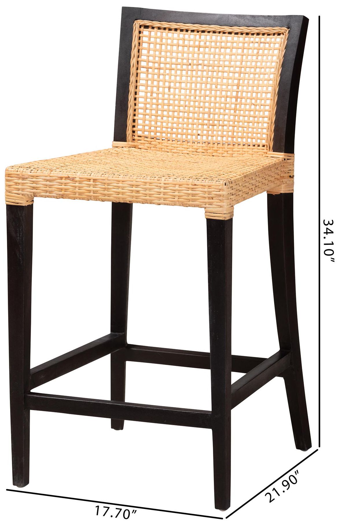 Lingga Bohemian Wood Counter Stool