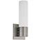 Link; 1 Light; LED Tube Wall Sconce with White Glass; Brushed Nickel Finish