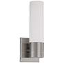 Link; 1 Light; LED Tube Wall Sconce with White Glass; Brushed Nickel Finish