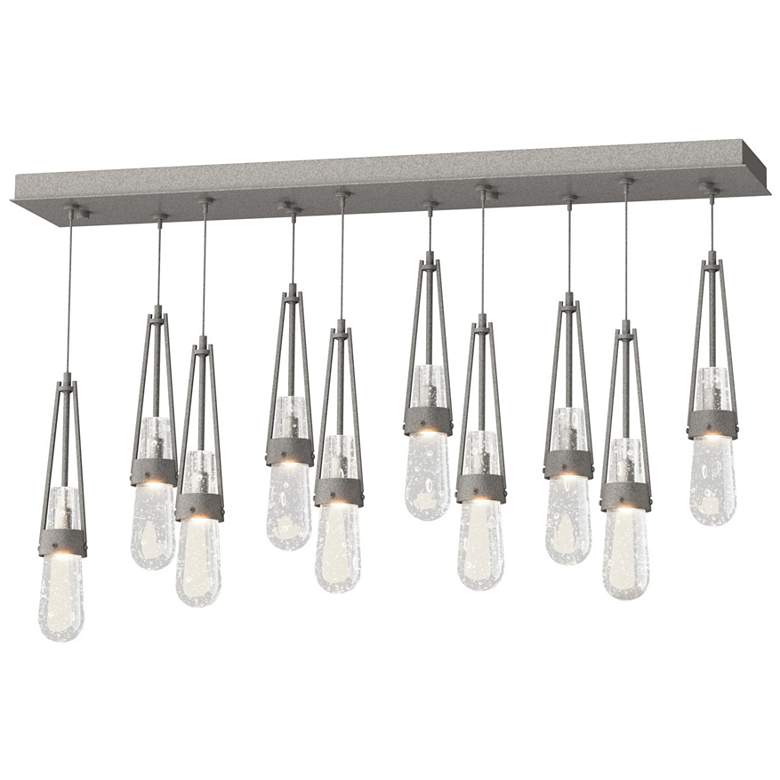 Image 1 Link 10-Light Blown Rectangular Pendant - Iron - Clear Bubble