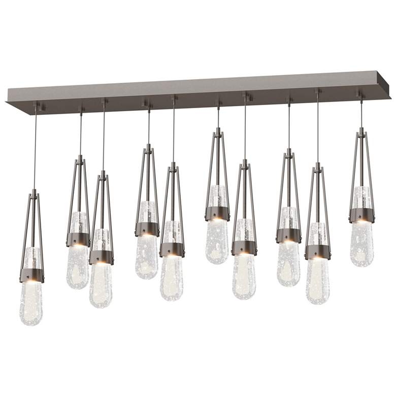 Image 1 Link 10-Light Blown Rectangular Pendant - Oil Rubbed Bronze - Clear Bubble