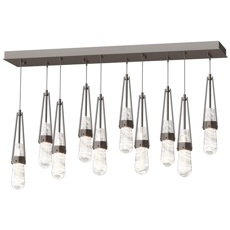 Image 1 Link 10-Light Blown Rectangular Pendant - Oil Rubbed Bronze - Clear - White
