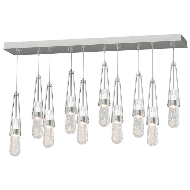 Image 1 Link 10-Light Blown Rectangular Pendant - Platinum - Clear Bubble