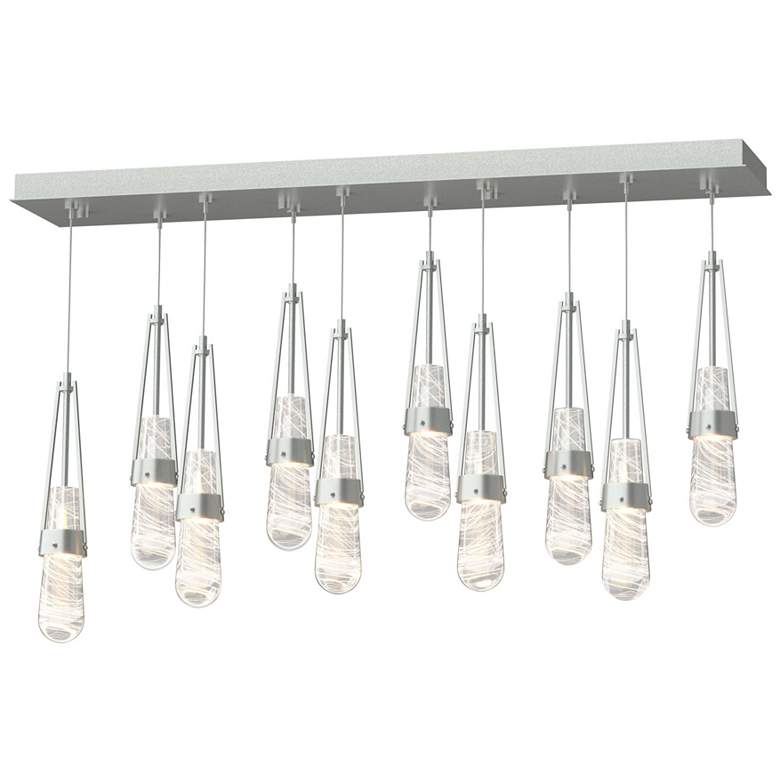Image 1 Link 10-Light Blown Rectangular Pendant - Platinum - Clear - White
