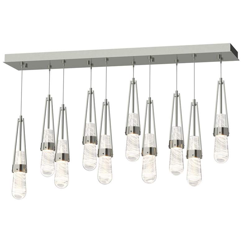 Image 1 Link 10-Light Blown Rectangular Pendant - Sterling - Clear - White