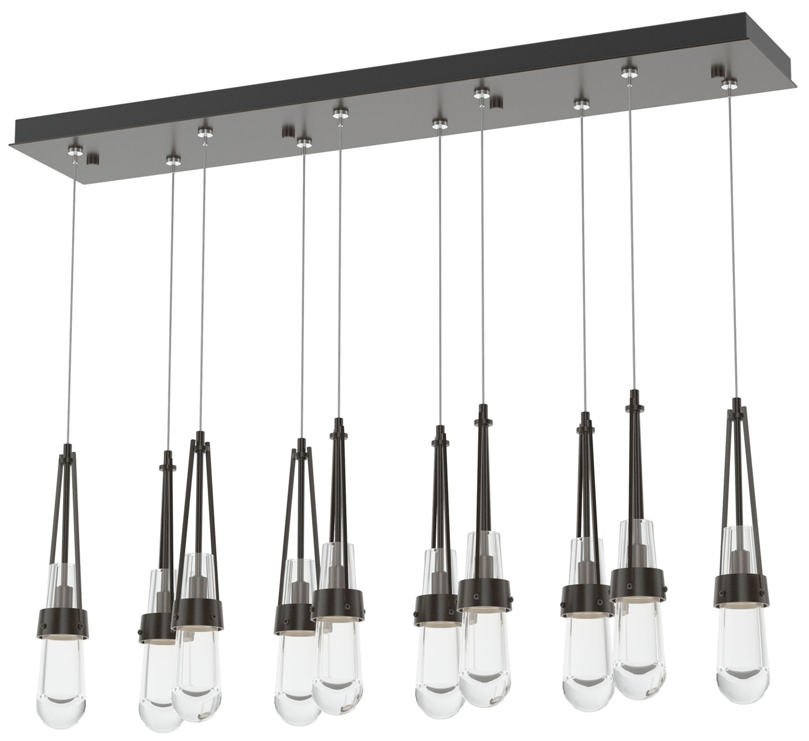 Link 10-Light Clear Rectangular Pendant Bronze Clear Made to Order
