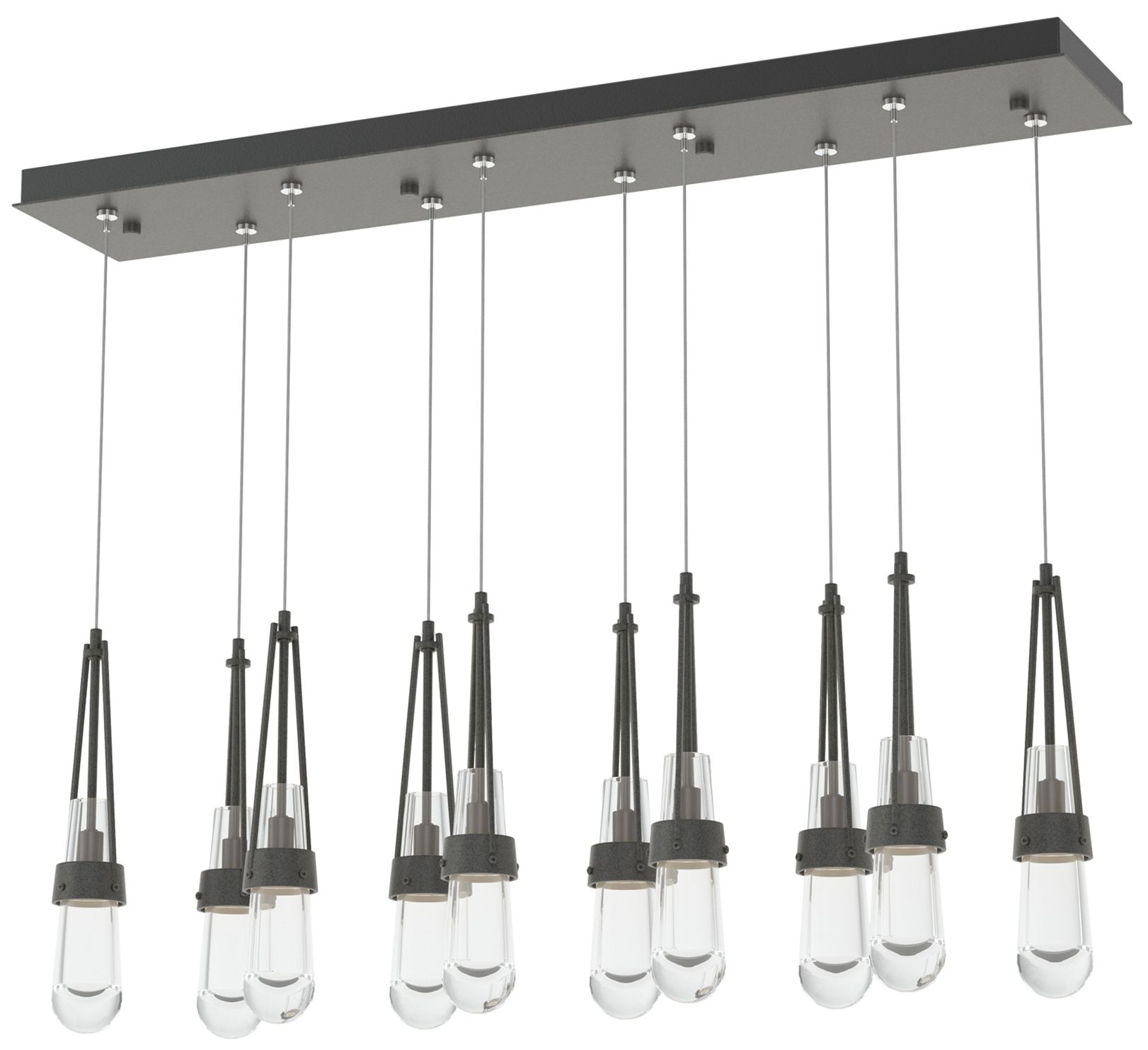 Link 10-Light Clear Rectangular Pendant - Iron - Clear - Made to Order