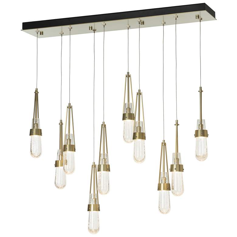 Image 1 Link 10-Light Rectangular Pendant - Brass - Clear Glass - Standard Height