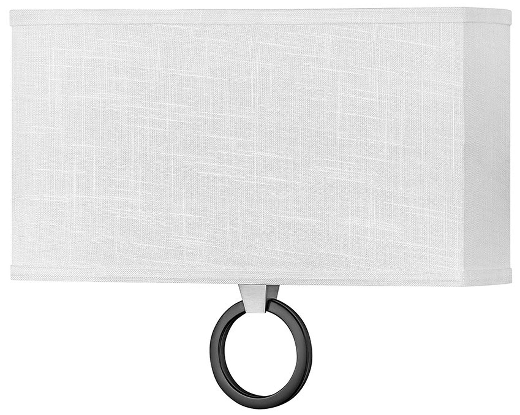 Image Link 11 3/4" High Nickel with Off-White Shade Wall Sconce