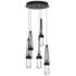 Link 13" Wide 5-Light Black Long Pendant With Clear Glass Shade