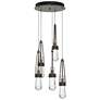 Link 13" Wide 5-Light Bronze Long Pendant With Clear Glass Shade