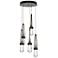 Link 13" Wide 5-Light Bronze Long Pendant With Clear Glass Shade
