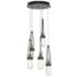 Link 13" Wide 5-Light Dark Smoke Long Pendant With Clear Bubble Glass 
