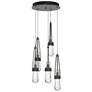 Link 13" Wide 5-Light Dark Smoke Long Pendant With Clear Glass Shade