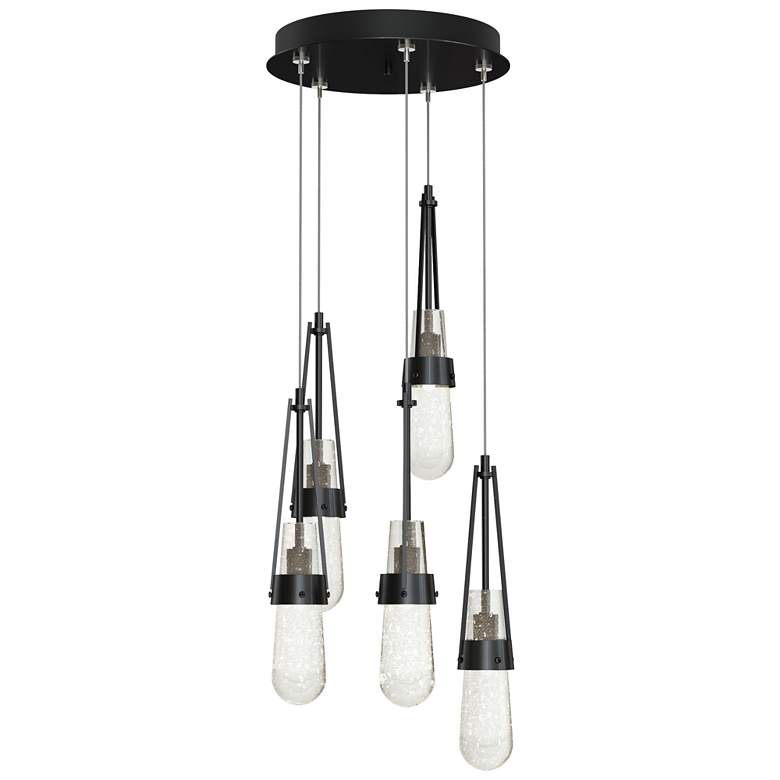 Image 1 Link 13" Wide 5-Light Ink Long Pendant With Clear Bubble Glass Shade