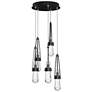 Link 13" Wide 5-Light Ink Long Pendant With Clear Glass Shade