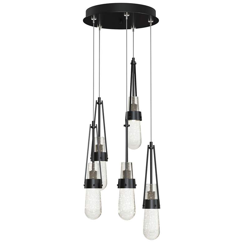Image 1 Link 13" Wide 5-Light Ink Standard Pendant With Bubble Glass Shade