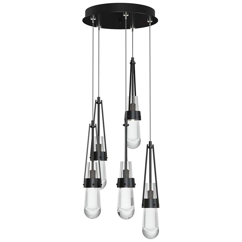 Image 1 Link 13" Wide 5-Light Ink Standard Pendant With Clear Glass Shade