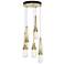 Link 13" Wide 5-Light Modern Brass Standard Pendant With Bubble Glass