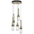 Link 13" Wide 5-Light Soft Gold Long Pendant With Clear Glass Shade