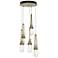 Link 13" Wide 5-Light Soft Gold Standard Pendant With Bubble Glass Sha