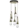 Link 13" Wide 5-Light Soft Gold Standard Pendant With Clear Glass Shad