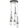 Link 13" Wide 5-Light Sterling Long Pendant With Clear Glass Shade